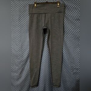 90 Degree By Reflex Black and White Striped Leggings